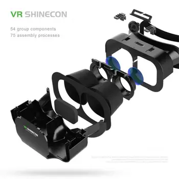 Shinecon G06e Vr Черно-белая Оптическая линза Vr, удобный и прочный шлем виртуальной реальности, дизайн эластичной ленты, очки виртуальной реальности Abs