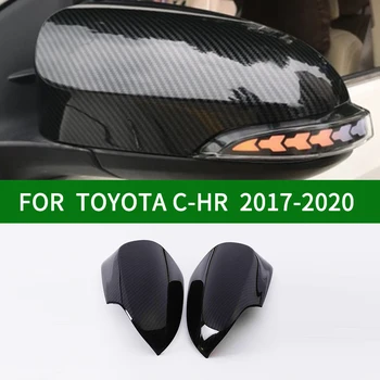Для TOYOTA C-HR 2017-2020 накладка на зеркало заднего вида автомобиля, аксессуары CHR, черные чехлы для боковых зеркал поворота из углеродного волокна 2018