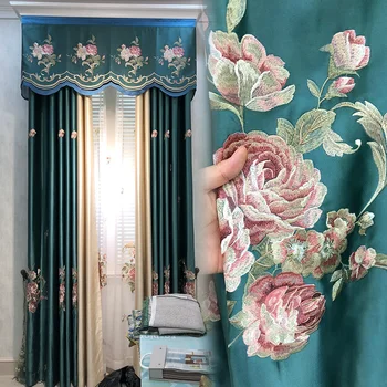 Новые китайские современные шторы для гостиной с рельефной синельной вышивкой, гостиная, спальня, плотные шторы