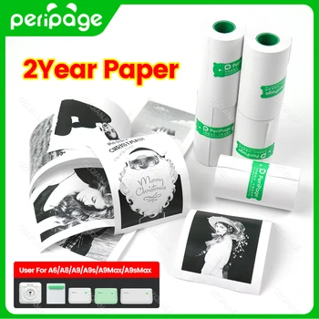 Официальная бумага Peripage 57 * 30 мм Для Получения Фото Белых Заметок 58 мм Термобумага Клейкая Наклейка для PeriPage A6 A8 A9 A9s Max