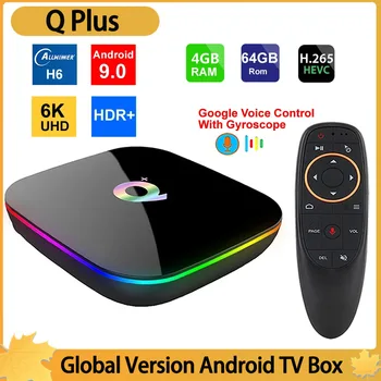 Q Plus Smart TV BOX 4 ГБ ОЗУ 64 ГБ ПЗУ Allwinner H6 Четырехъядерный Android 9,0 OS WIFI USB3.0 6K UHD HDR ТВ-приставка Медиаплеер
