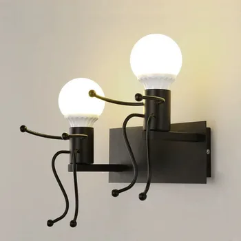Современный креативный настенный светильник светодиодный настенный светильник прикроватная лампа подвесная лампа Nordic iron dwarf doll декоративная настенная лампа для детской комнаты