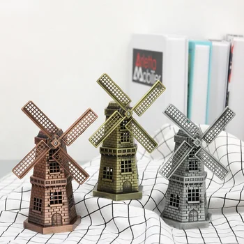 Европейские креативные миниатюрные украшения, ретро металлические фигурки, ремесла, Голландская модель ветряной мельницы, стол, спальня, аксессуары для украшения дома