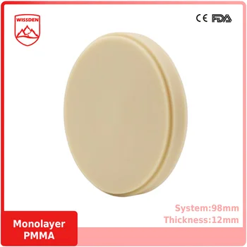 Монослойный диск Wissden PMMA (5 штук) 98,12 мм Материалы для зуботехнической лаборатории С Открытой Системой CAD /CAM