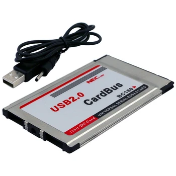 PCMCIA-USB 2.0 CardBus Двойной 2-портовый адаптер 480M Card Adapter для портативных ПК