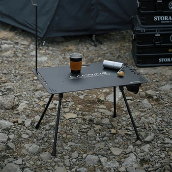 Складной стол из алюминиевого сплава с 2 подставками для ламп Кемпинг Портативный Легкий Стол для пикника Уличные столы Мебель Туристический стол