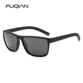 Классические Квадратные Солнцезащитные очки FUQIAN, Мужские, женские, Винтажные Поляризованные Солнцезащитные очки Для мужчин, Модные Зеркальные очки для вождения, очки