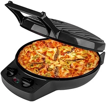 Кофеварка, 12-дюймовая плита для приготовления пиццы и кальцоне, с таймером и регулировкой температуры, Печь для пиццы мощностью 1440 Вт, рассчитанная на температуру в помещении.