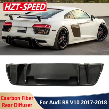 R8 Настоящий Карбоновый Материал Заднего Бампера Лопата Диффузор Модификация Автомобиля Обвес Для Audi R8 V10 2017-2018