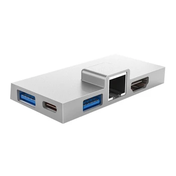 Высокоскоростная док-станция для Surface X/8/9 - Устройство чтения карт USB C, Ethernet, SD/TF