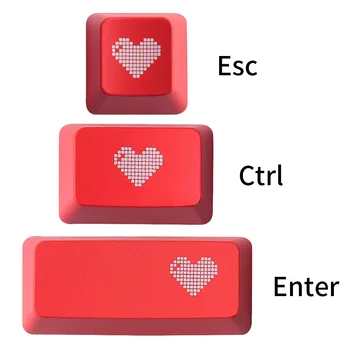 Красные Колпачки в форме сердца Для игровых клавиатур Cherry MX Logitech G512 G610 G710 Механическая клавиатура ESC Ctrl Enter Колпачок для клавиш с подсветкой