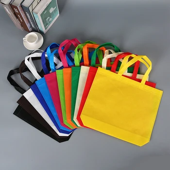 Многоразовая Складная Хозяйственная сумка на пуговицах, Прочный нетканый чехол, сумка для хранения, однотонные экологичные сумки