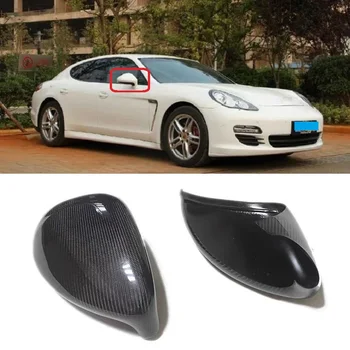 Накладка На Боковое зеркало Автомобиля Из настоящего Углеродного волокна для Porsche Panamera 970 2010-2016