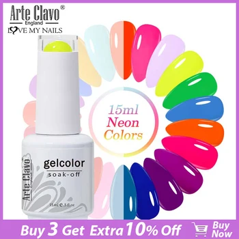 Arte Clavo неоновые цвета Гель-лак для ногтей UV LED Color Series Гель-лак для дизайна ногтей Гель-лак Soak Off 15 мл маникюр