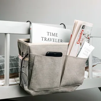 Новая хлопковая прикроватная сумка для хранения с карманами, Подвесной Органайзер для ванной комнаты, кровати в общежитии, складной чехол с дистанционным управлением, коробка