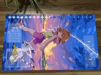 Digimon Hikari & Tailmon Настольный Игровой Коврик для Карточной Игры DTCG CCG Коврик Для Мыши TCG Игровой Коврик Для Мыши Бесплатная Сумка