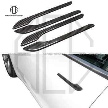 Модель 3 Y Сухая Матовая Черная крышка Дверной ручки из углеродного волокна Для наклейки на дверную ручку автомобиля Tesla Модель 3/Y