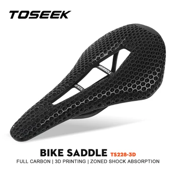 TOSEEK TS228 3D Печатное Седло Из Углеродного Волокна Сверхлегкий Полый Удобный Дышащий MTB Горный Дорожный Велосипед Велоспорт