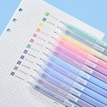 Набор цветных гелевых ручек Kawaii Blue 0,5 мм Шариковая ручка для журнала, милые школьные канцелярские принадлежности
