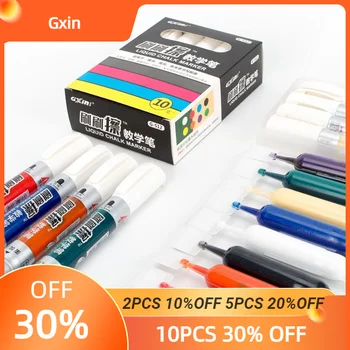 GXIN G-512 10 шт. Жидкие меловые маркеры, стираемая ручка для белой доски с пленкообразующими чернилами Для не выцветающего письма на матовых поверхностях.