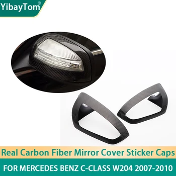 Накладка на Боковое зеркало Из настоящего Углеродного Волокна, Наклейка-дополнение Для Mercedes Benz C-Class W204 C180 C200 C220 C250 C300 C350 2007-2010