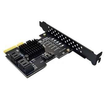 JMS585 чип 5 портов SATA 3,0 к PCIe карта расширения 4X Gen 3 PCI Express SATA Адаптер SATA 3 Конвертер с Радиатором для жесткого диска НОВЫЙ