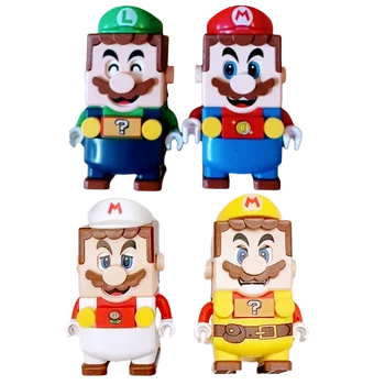 Super Mario Bros Конструкторы Luigi Buliding Конструкторы Игрушечные фигурки В Сборе Игрушки mark box Куклы Детские Подарки На День Рождения Человек-паук