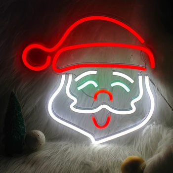 Wanxing Neon Christmas Неоновый Санта Клаус Принадлежности для Рождественской вечеринки Неоновые ночные лампы для спальни Игра USB с выключателем Декор комнаты