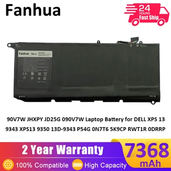 Fanhua 90V7W JHXPY JD25G 090V7W Аккумулятор для ноутбука DELL XPS 13 9343 XPS13 9350 13D-9343 P54G 0N7T6 5K9CP RWT1R 0DRRP 7,6 V 56Wh