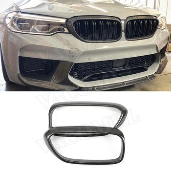 Решетка Переднего бампера из сухого Углеродного волокна, Сетчатая решетка, окружающая рамку, чехол для BMW 5 Серии G30 F90 M5 2018 2019, Автомобильный стайлинг