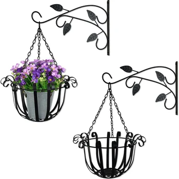 Подвесной кронштейн для растений, крючки для настенных кашпо в европейском стиле, цветочный горшок, железные фонари, вешалка для сада, декора внутреннего дворика