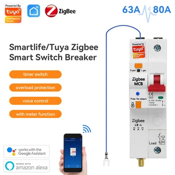 Интеллектуальный Автоматический выключатель ZigBee IoT Air Switch Защита От перегрузки, короткого замыкания, перенапряжения Smart Life/Требуется Tuya Alexa Google Hub