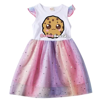 Праздничное платье Cookie Swirl C для детей, Хлопковая Детская Одежда для девочек, Элегантные Платья для Малышей, Vestidos для маленьких Девочек, Маленькое Летнее Платье