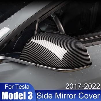 Автомобильные Аксессуары Крышка Бокового зеркала Заднего вида для Tesla Модель 3 2017-2022 ABS 2 шт. Замена Углеродного волокна