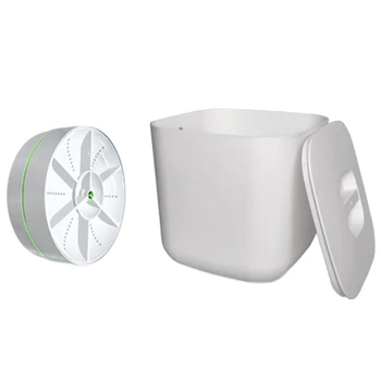 Портативная мини-стиральная машина с вращающейся турбиной USB, посудомоечная машина для носков, нижнего белья, мытья посуды для путешествий Домой, белый