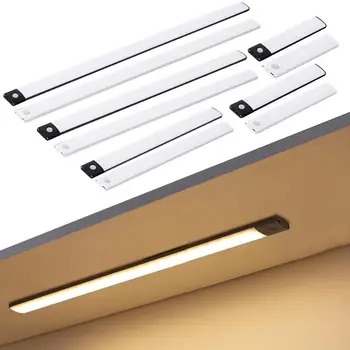 Подсветка под шкафом, под прилавком с датчиком движения, Ночная беспроводная USB подсветка под шкафом для кухонного шкафа Bedroo