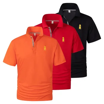 Летние роскошные мужские спортивные рубашки поло с коротким рукавом, высококачественная хлопковая футболка с вышивкой премиум-класса, модная одежда Paul 8539