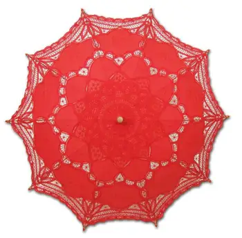 20шт Классический многоцветный Благородный Элегантный Свадебный зонтик в Дворцовом стиле с длинной ручкой/Вышитый клетчатый кружевной зонтик SN3889