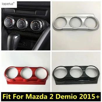 Ручка центрального управления Кондиционером, Накладка На Панель Для Mazda 2 Demio 2015-2021, Красный/Матовый/Аксессуары из Углеродного волокна