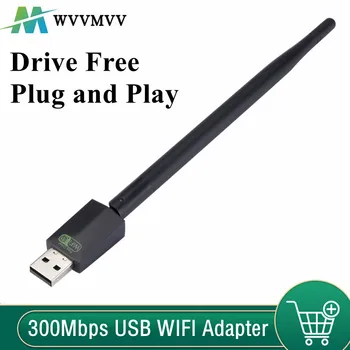 WvvMvv 300 Мбит/с WIFI Адаптер Беспроводная сетевая карта Play and Play Mini USB WiFi Адаптер LAN Wi-Fi Приемник Для ПК Windows