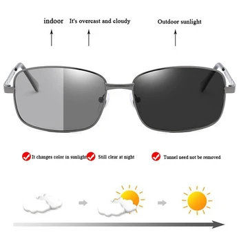 Поляризованные Фотохромные Солнцезащитные очки Ночного Видения, Мужские Очки-Хамелеон Для вождения Днем И Ночью, Мужские Линзы с изменением Цвета Двойного назначения