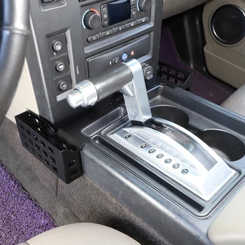 Для Hummer H2 2001-2007 Черный алюминиевый сплав Центральная консоль автомобиля Коробка для хранения переключения передач Аксессуары для интерьера автомобиля Стайлинг автомобиля