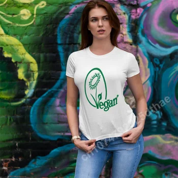 Футболка с принтом веганства, женские акварельные трендовые зеленые топы с коротким рукавом, повседневные Свободные футболки, пуловер, летняя модная одежда оверсайз