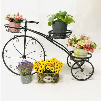 Цветочный горшок для улицы, черный/белый, Подставка для велосипеда, Железная корзина во дворе, Полка для домашнего сада, декор