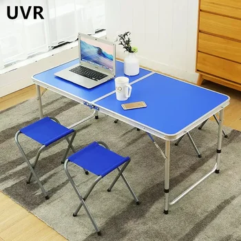 UVR Складной Стол и стулья для кемпинга, Новый домашний компьютерный стол и табурет из алюминиевого сплава, набор складных столов и стульев для улицы