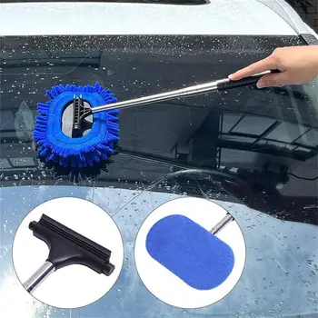 Универсальная щетка для чистки автомобильных шин, Инструмент Для чистки интерьеров, Автомобильный Портативный набор для мытья швабры из микрофибры