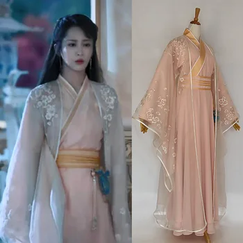 Костюм Феи Янцзы Джинми с розовой нежной вышивкой для новейшей телевизионной постановки Xiang Mi Chen Chen Jin Ru Shuang Female Hanfu