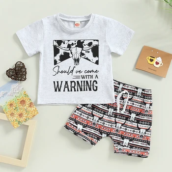 Одежда для маленьких девочек, футболки с буквенным принтом, топы с короткими рукавами и расклешенные брюки с животным принтом, летний костюм для девочек