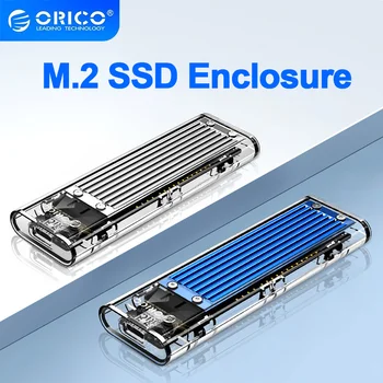 ORICO M.2 NVMe SATA SSD Корпус Адаптер 10 Гбит/с USB C Внешний Транспарантный корпус Mendukung Kunci M dan B & M Поддержка 4 ТБ