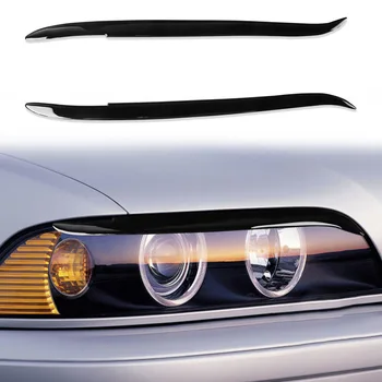 Пара глянцевых черных передних фар, накладка для век и бровей BMW 5 серии E39 1995-2003, Аксессуары для экстерьера автомобиля